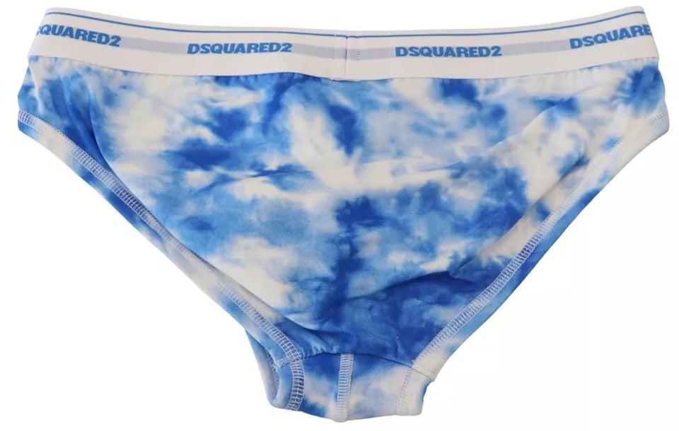 Niebieskie bawełniane majtki męskie ze stretchem tie dye