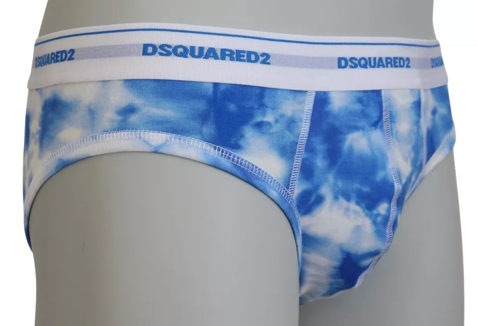 Niebieskie bawełniane majtki męskie ze stretchem tie dye