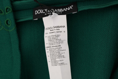 Dolce &amp; Gabbana Elegancka zielona sukienka w kształcie litery A