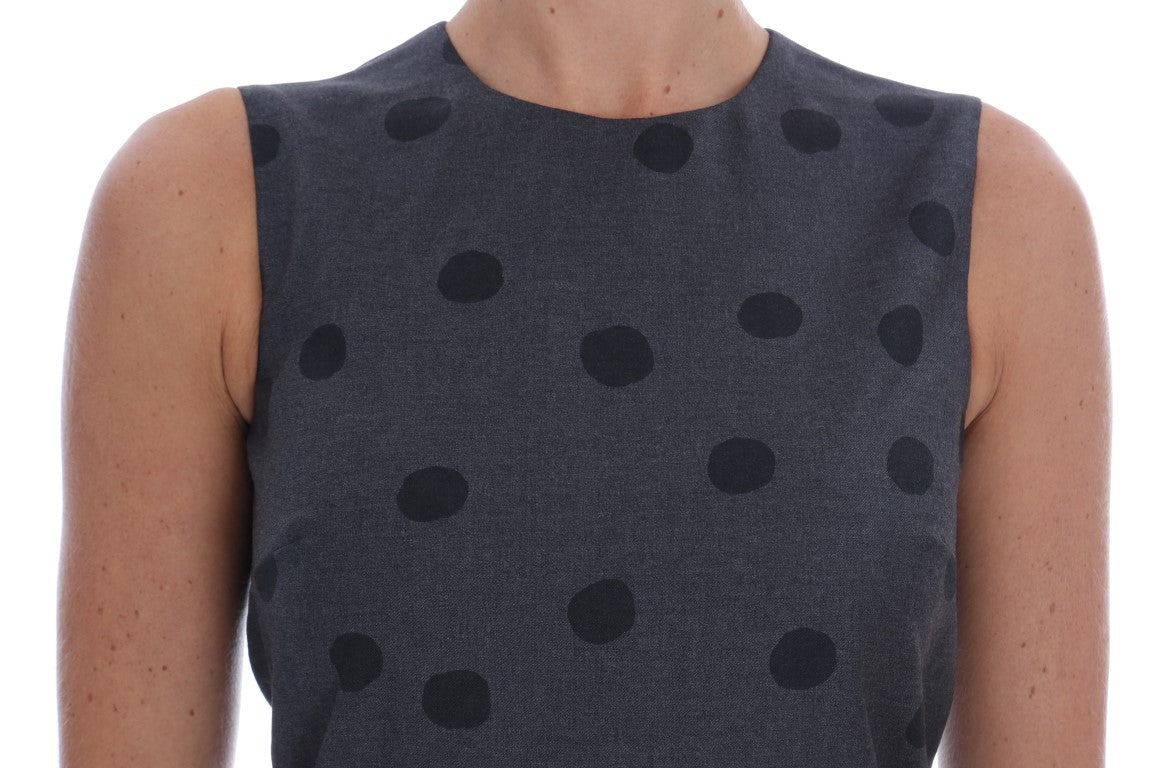 Dolce &amp; Gabbana Chic Bezrękawnik Polka Dotted Wool Dress