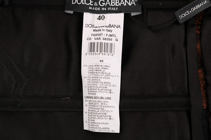 Dolce &amp; Gabbana Chic Brown Mini Sukienka Z Wełny Mieszanej