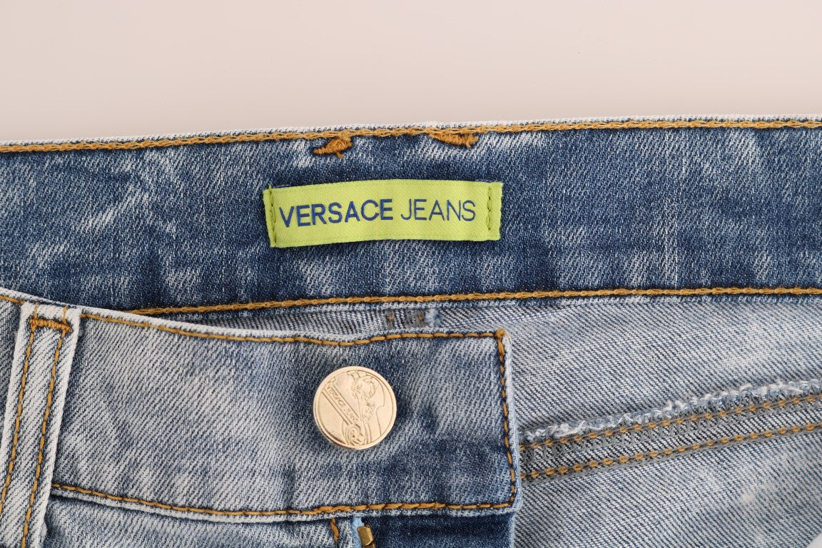 Jeansy Versace Jeans Chic Light Blue Torn Slim Fit