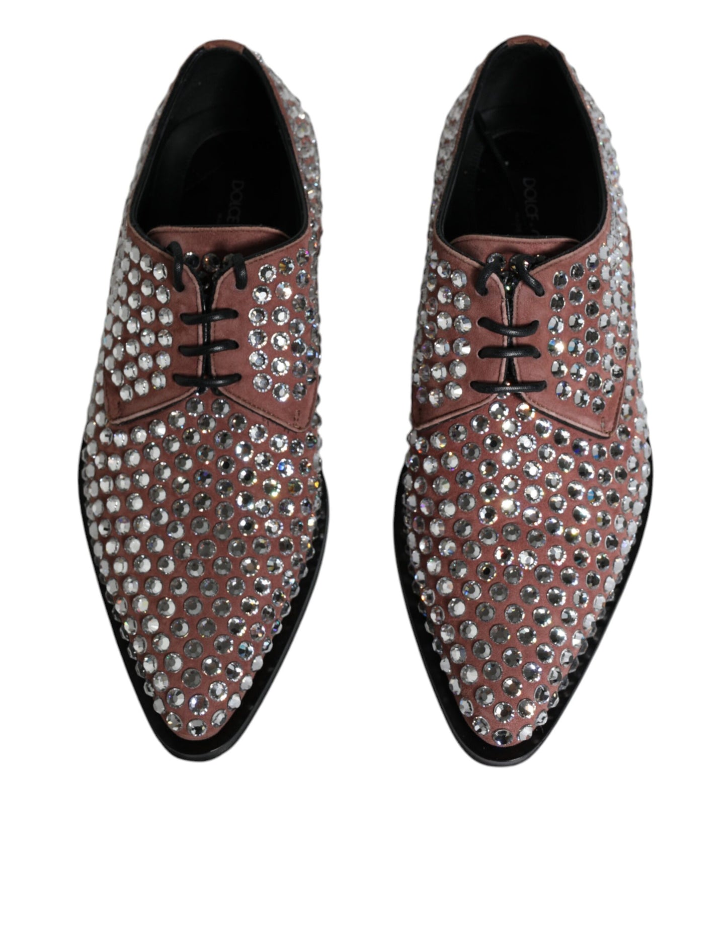 Dolce & Gabbana Brown Strass Embellished Derby Dress Shoes