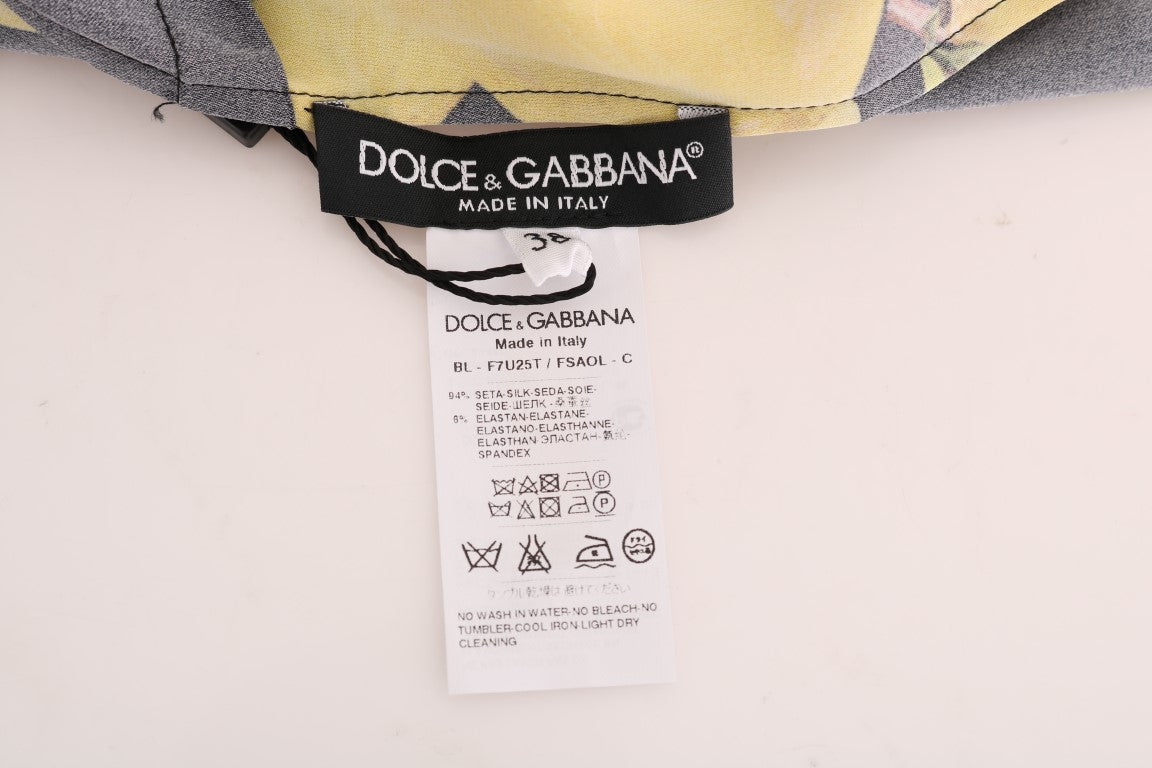 Bluzka jedwabna Dolce &amp; Gabbana Sicilian Lemon Print