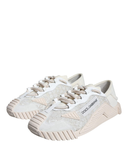 Białe sznurowane buty sportowe NS1 Low Top Sneaker