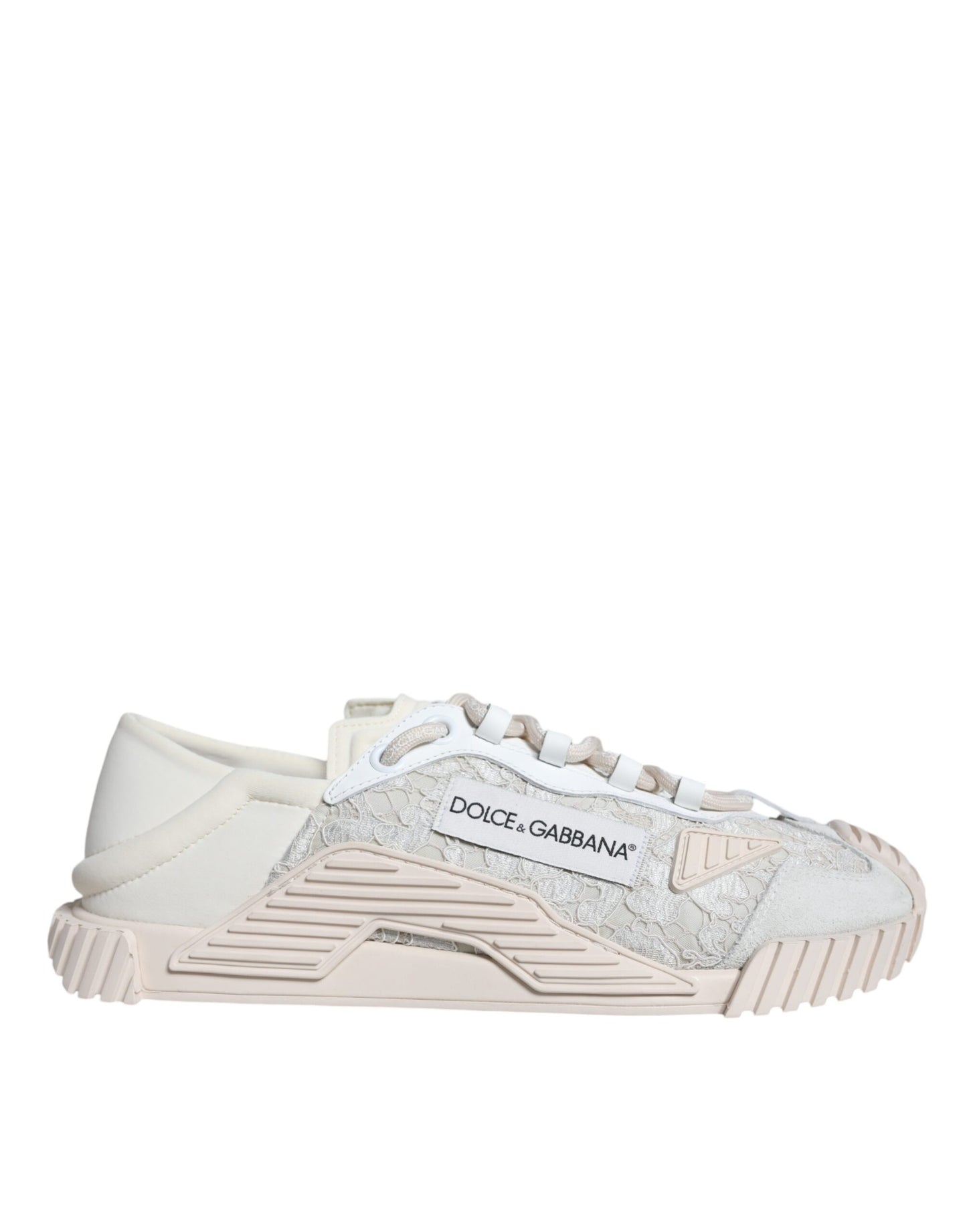 Białe sznurowane buty sportowe NS1 Low Top Sneaker