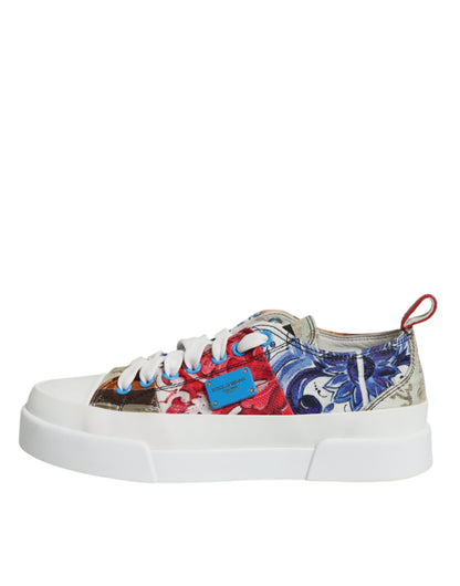 Dolce & Gabbana Multicolor Patchwork Low Top Sneakers Shoes