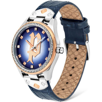 Police Blue Leather Watch