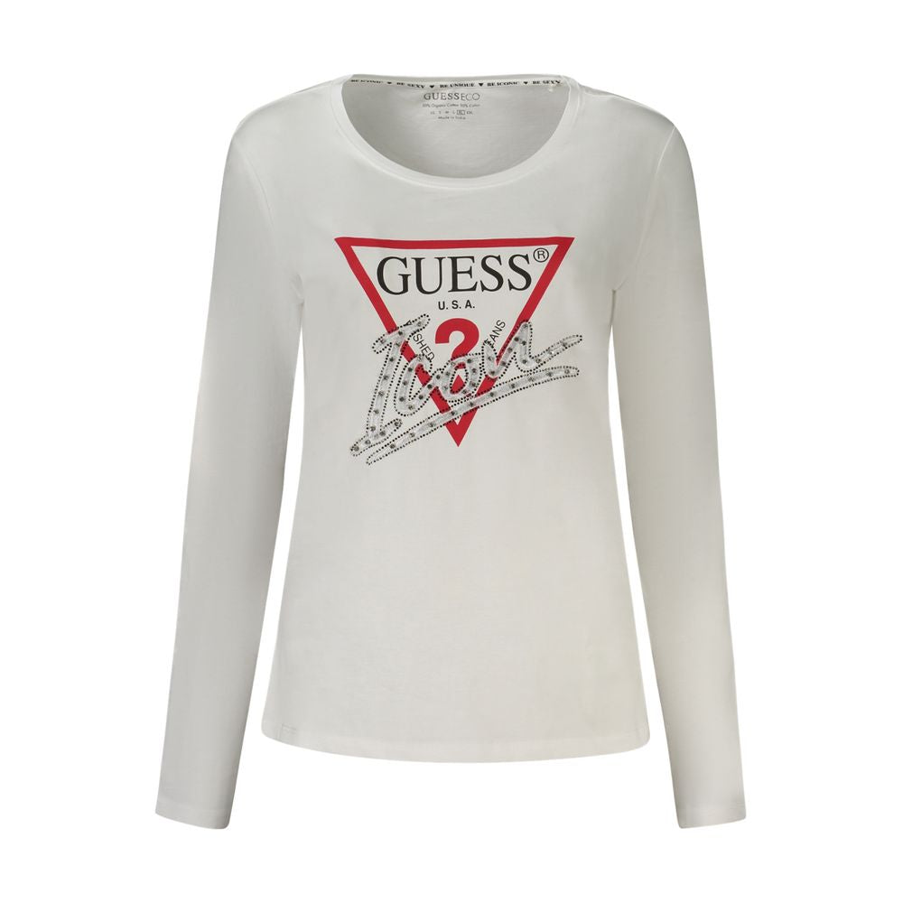 Guess Jeans White Cotton Tops & T-Shirt