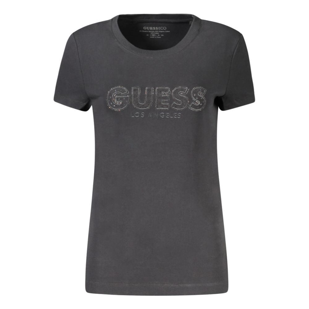 Guess Jeans Black Cotton Tops & T-Shirt