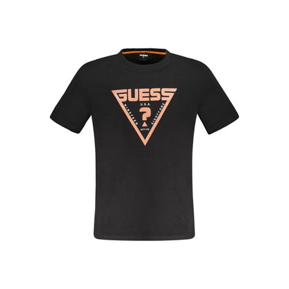 Guess Jeans Black Cotton Tops & T-Shirt