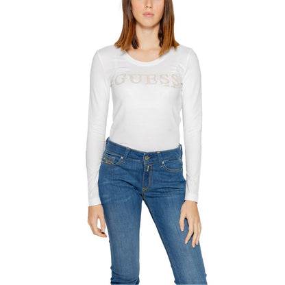 Guess White Cotton Tops & T-Shirt