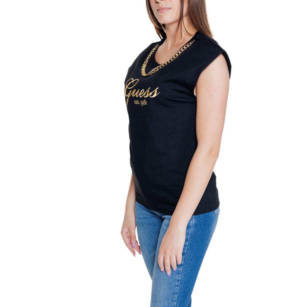 Guess Black Cotton Tops & T-Shirt