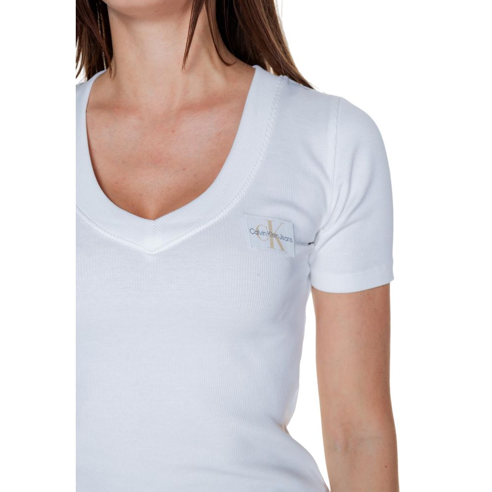 Calvin Klein Jeans White Cotton Rigenerato Tops & T-Shirt