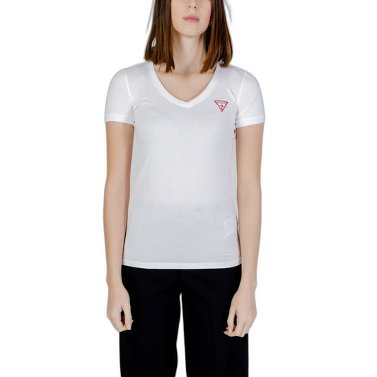 Guess White Cotton Tops & T-Shirt