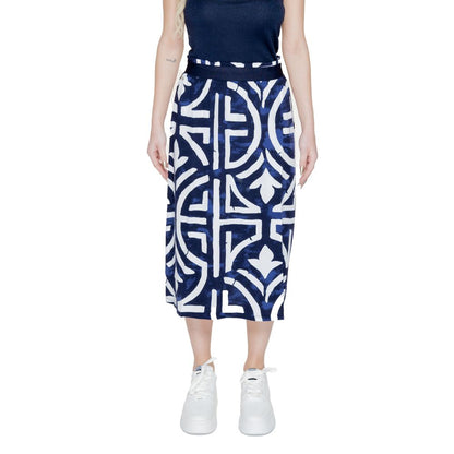 Street One Blue Viscose Skirt