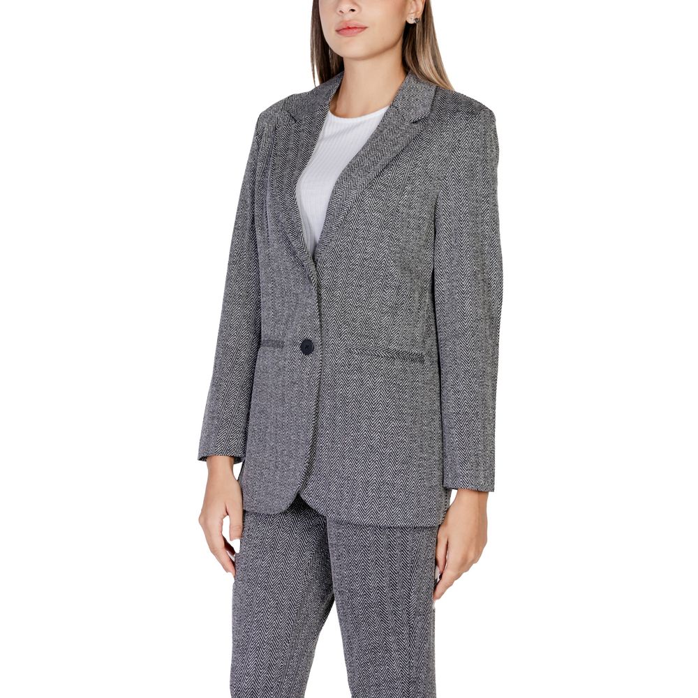 ICHI Black Polyester Suits & Blazer