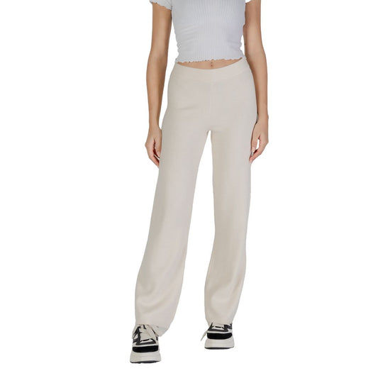 Vero Moda Cream Viscose Jeans & Pant