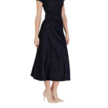 ICHI Black Cotton Skirt