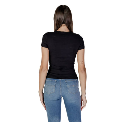 Tommy Hilfiger Jeans Black Cotton Rigenerato Tops & T-Shirt