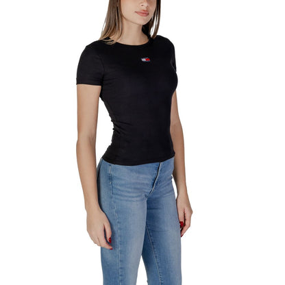 Tommy Hilfiger Jeans Black Cotton Rigenerato Tops & T-Shirt