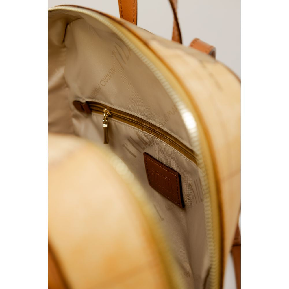 Alviero Martini Prima Classe Beige Cotton Backpack