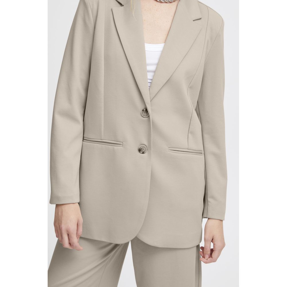 ICHI Beige Recycled Polyester Suits & Blazer