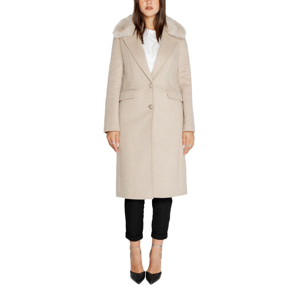 Guess Beige Polyester Jackets & Coat