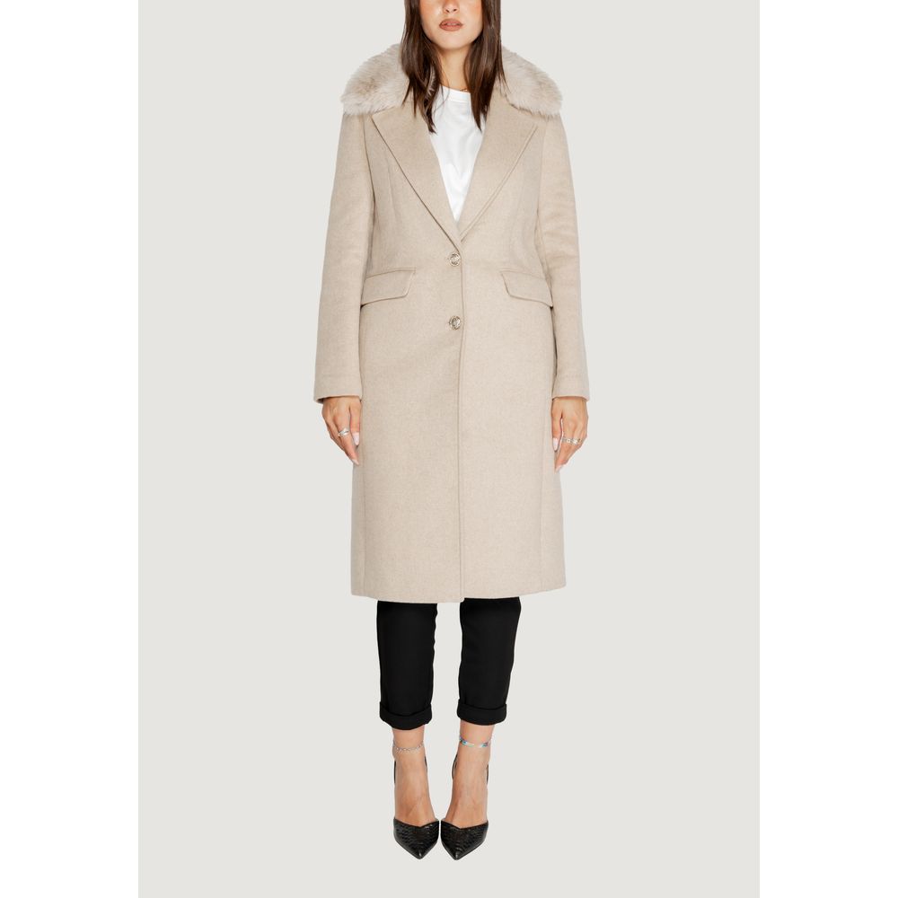 Guess Beige Polyester Jackets & Coat