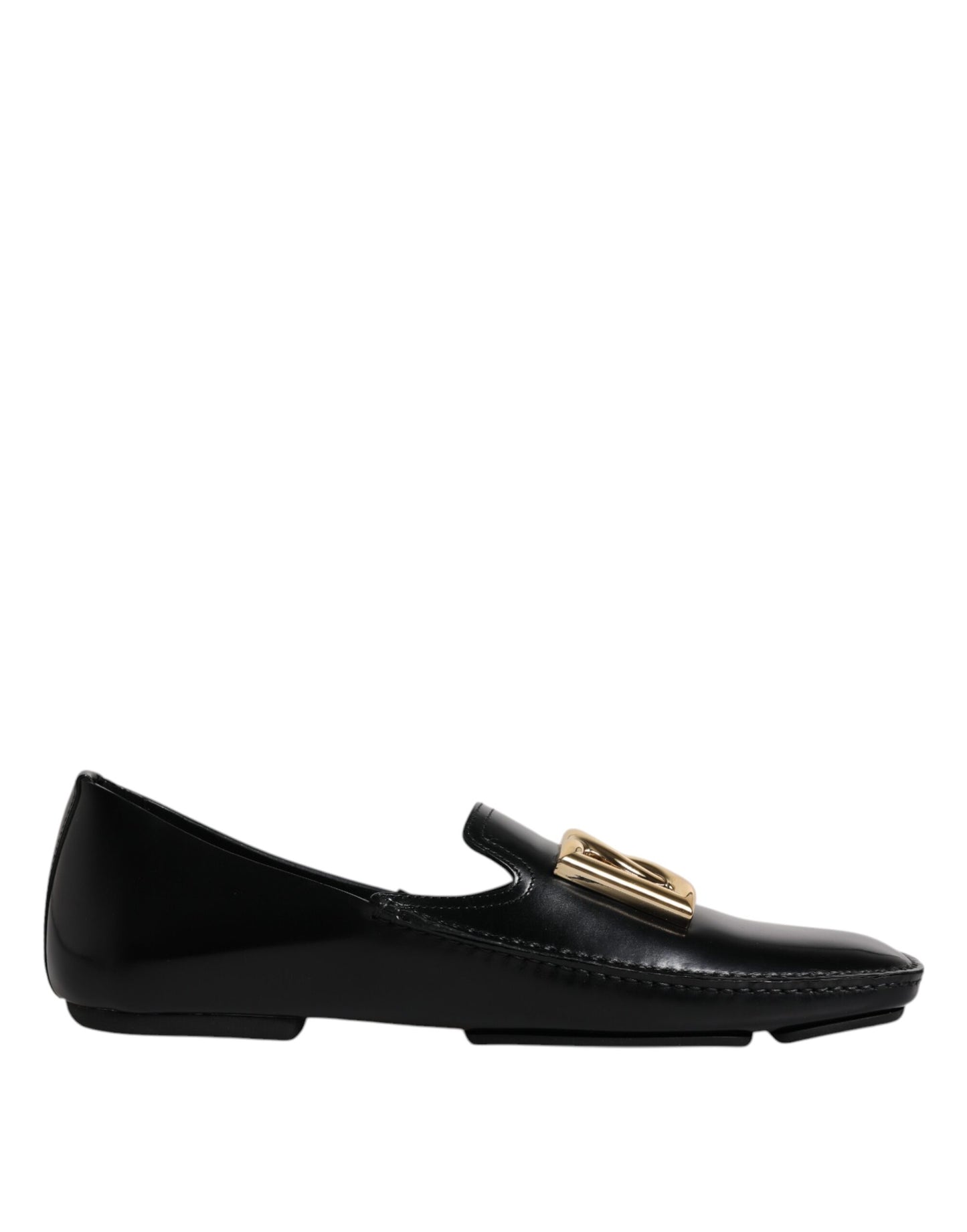 Dolce & Gabbana Black Leather DG Logo Loafer Men Dress Shoes