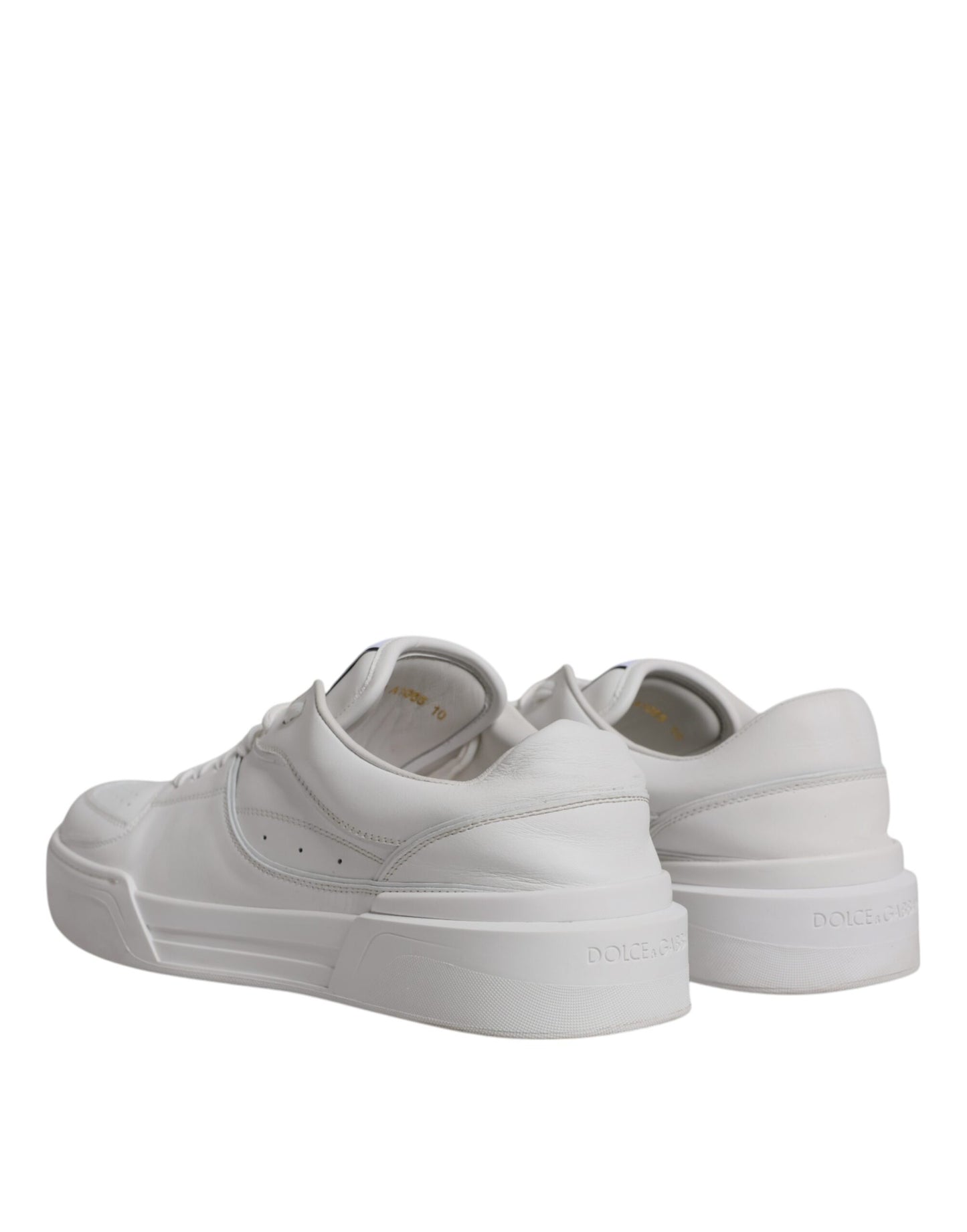 Dolce & Gabbana White Miami Leather Low Top Sneakers Shoes