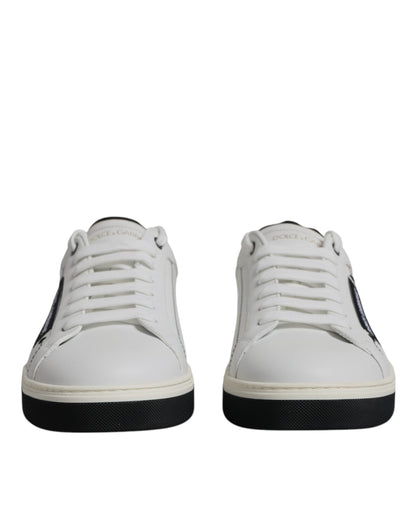 Dolce & Gabbana White Leather Low Top Men Sneakers Shoes