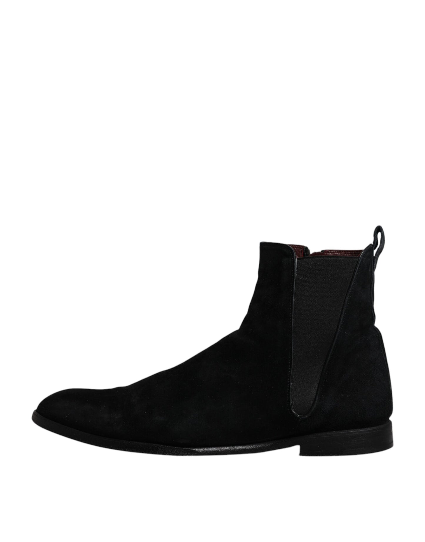 Dolce & Gabbana Black Velvet Chelsea Ankle Boots Shoes