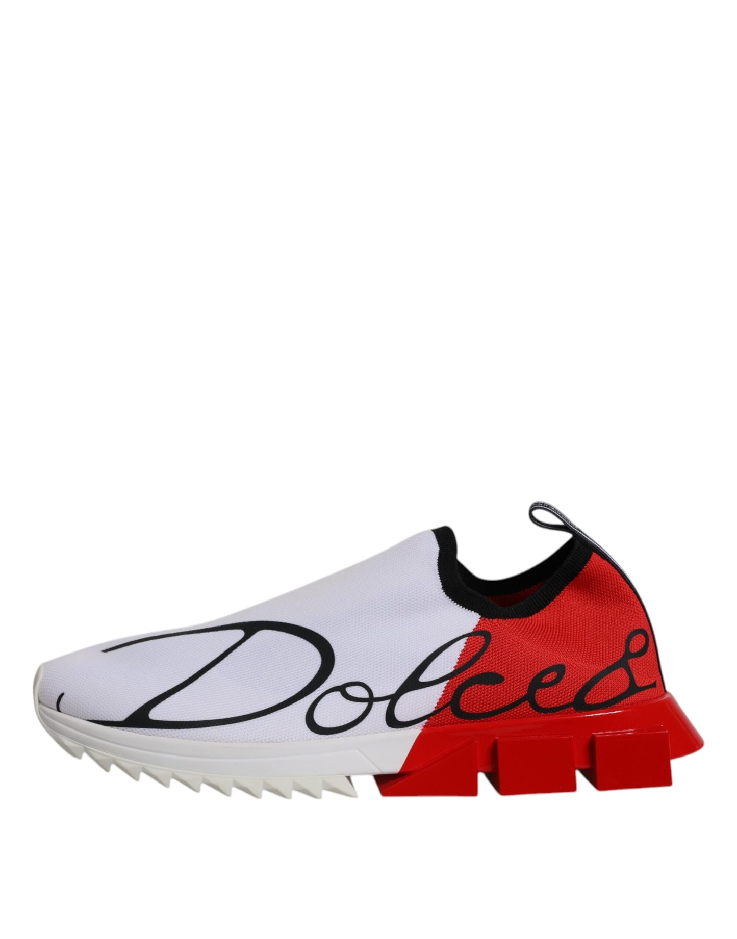 Dolce & Gabbana White Red Low Top Sorrento Men Sneaker Shoes