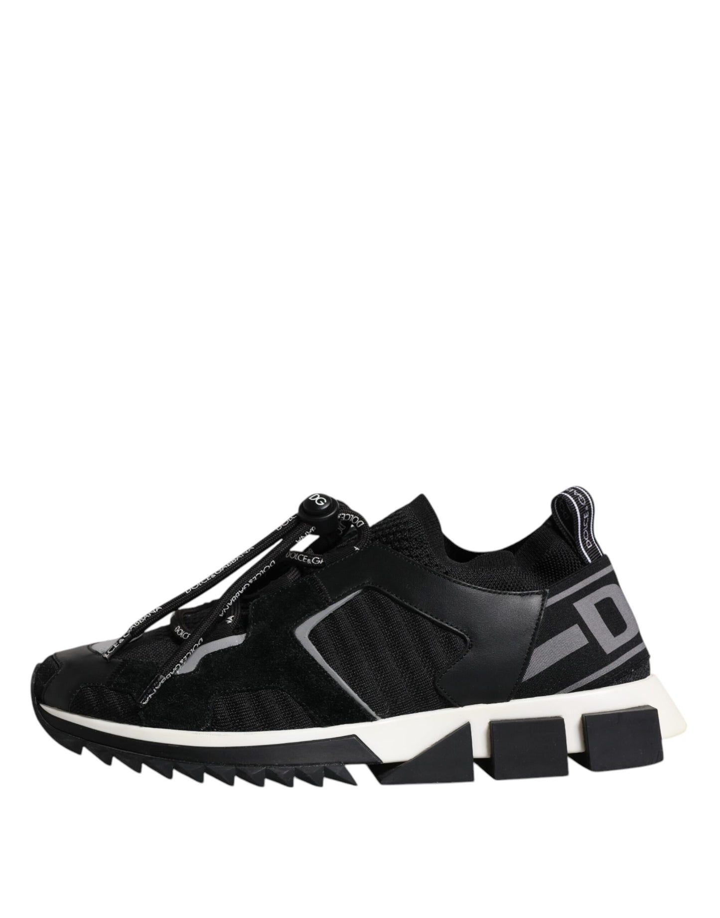 Dolce & Gabbana Black White Logo Sorrento Mens Sneakers Shoes