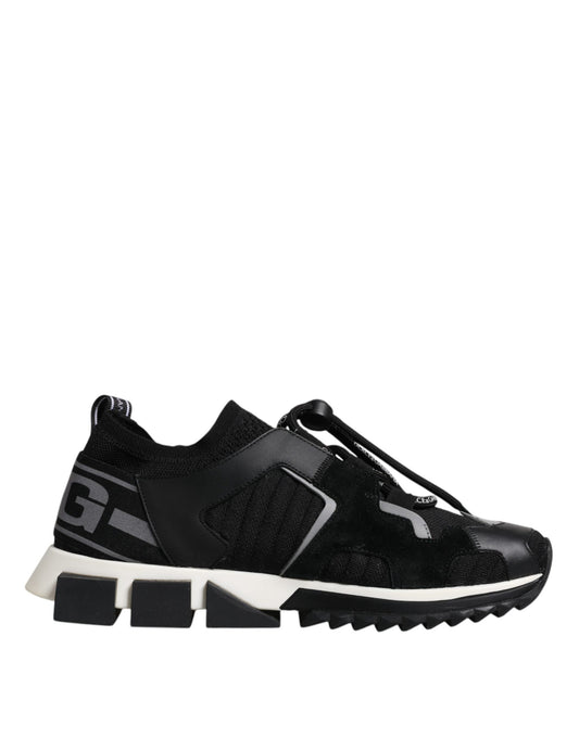 Dolce & Gabbana Black White Logo Sorrento Mens Sneakers Shoes