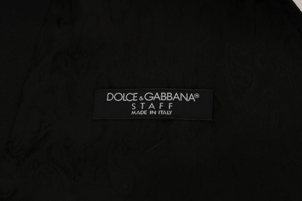 Dolce &amp; Gabbana Elegancka Czarna Kamizelka Jednorzędowa