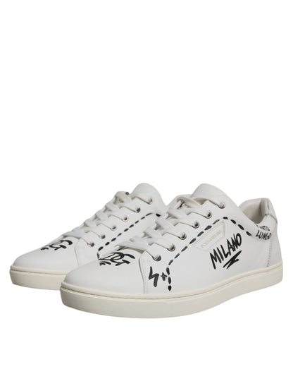 Dolce & Gabbana White Leather Milano Low Top Sneakers Shoes