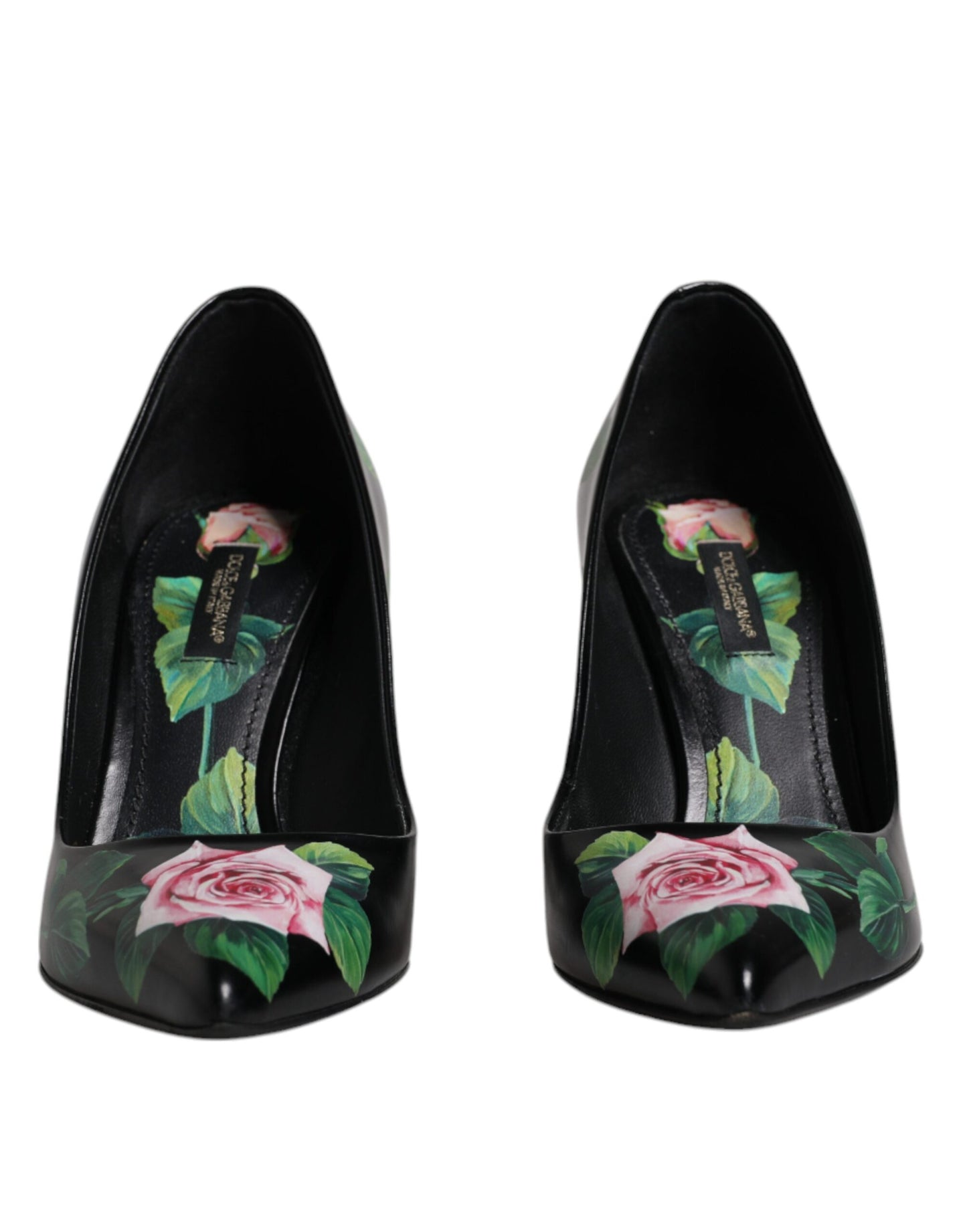 Dolce & Gabbana Black Floral Print High Heels Pumps Shoes