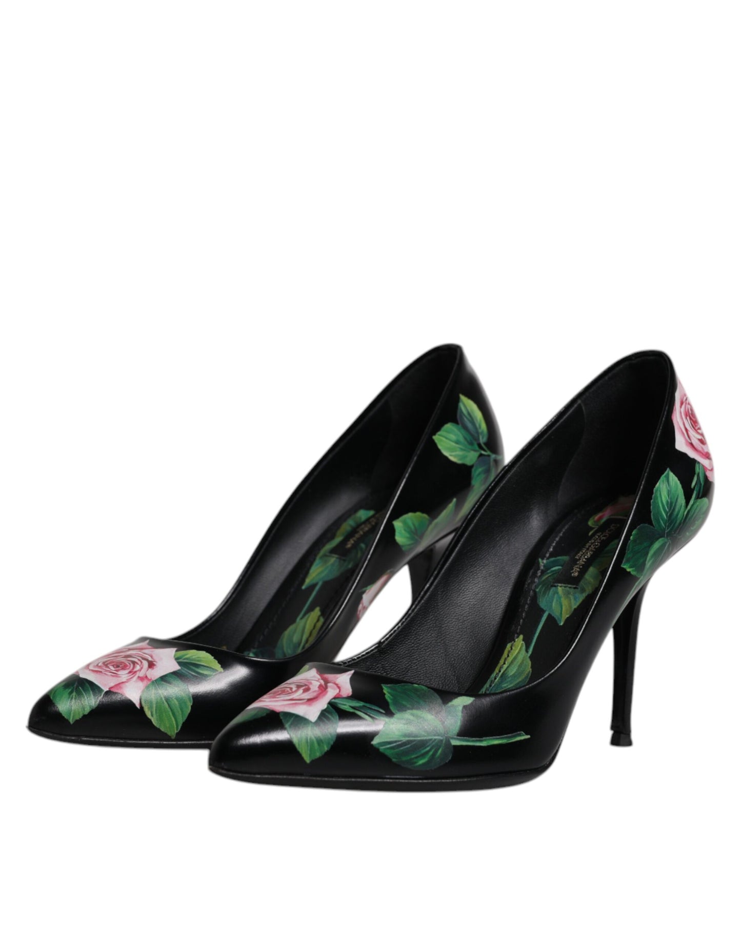 Dolce & Gabbana Black Floral Print High Heels Pumps Shoes