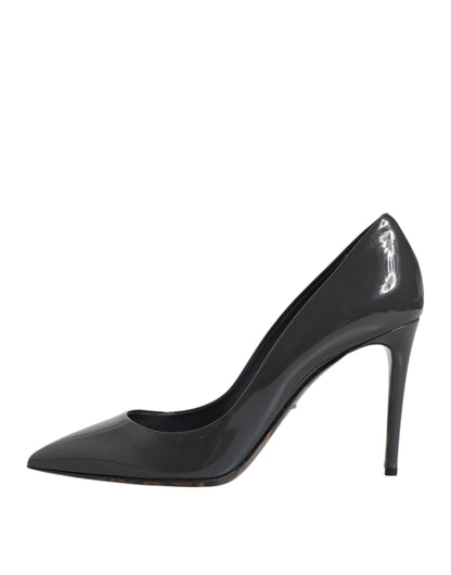 Dolce & Gabbana Black Patent Leather Heels Pumps Shoes