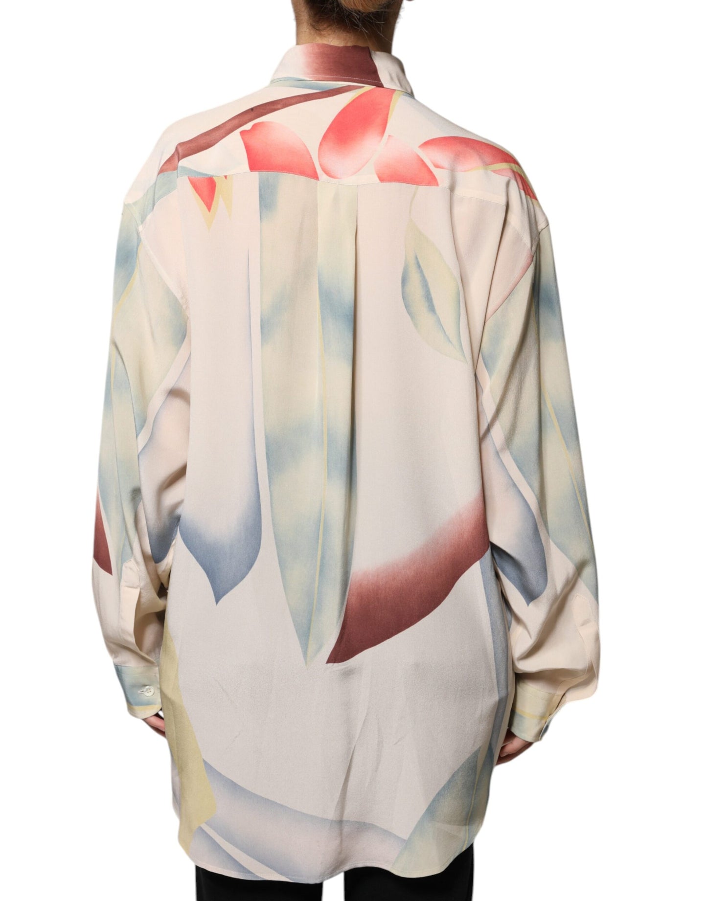 Etro Beige Printed Collared Buttoned Long Sleeves Blouse Top