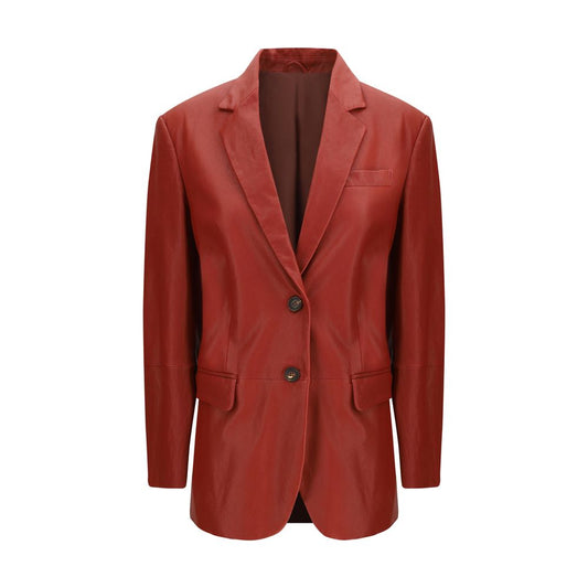 Brunello Cucinelli Leather Blazer Jacket