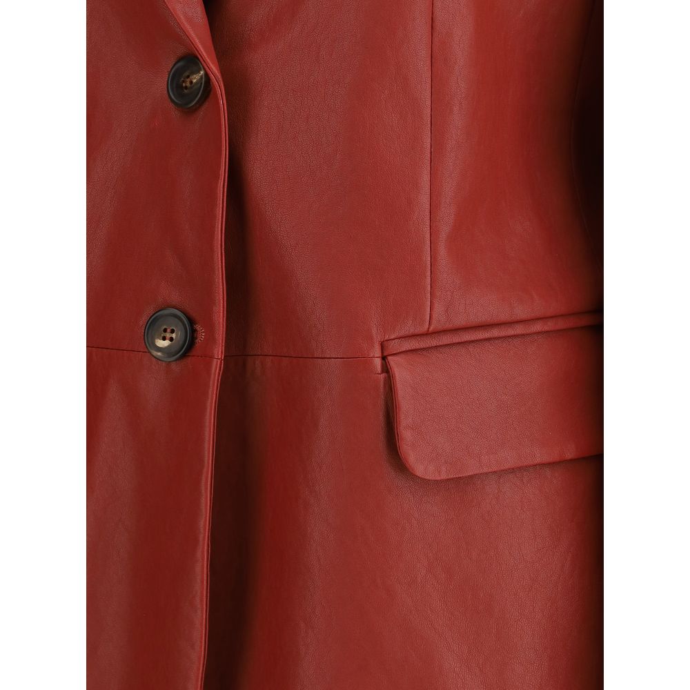 Brunello Cucinelli Leather Blazer Jacket