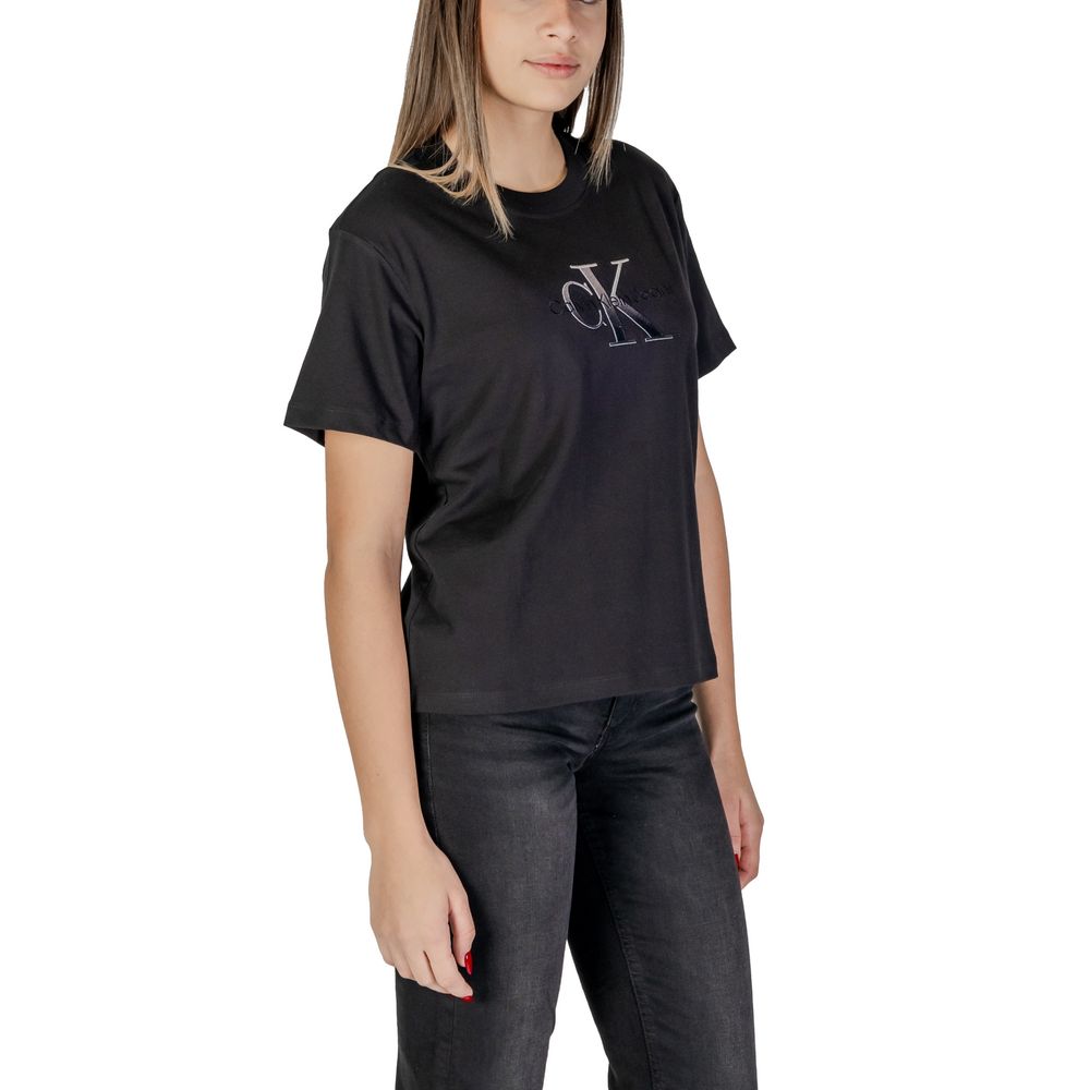 Calvin Klein Jeans Black Cotton Tops & T-Shirt