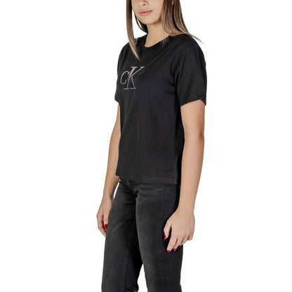 Calvin Klein Jeans Black Cotton Tops & T-Shirt