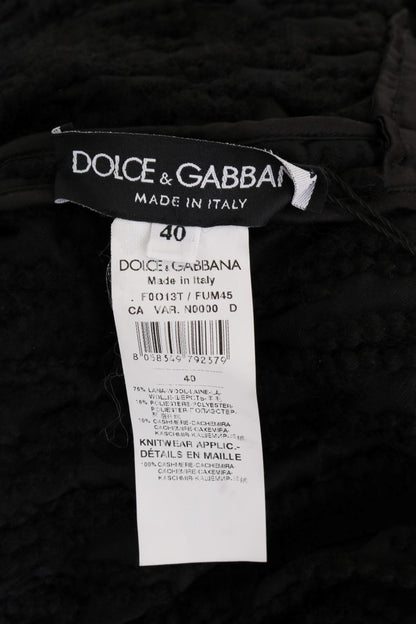 Dolce &amp; Gabbana Elegancki czarny sweter z frędzlami z wełny i kaszmiru