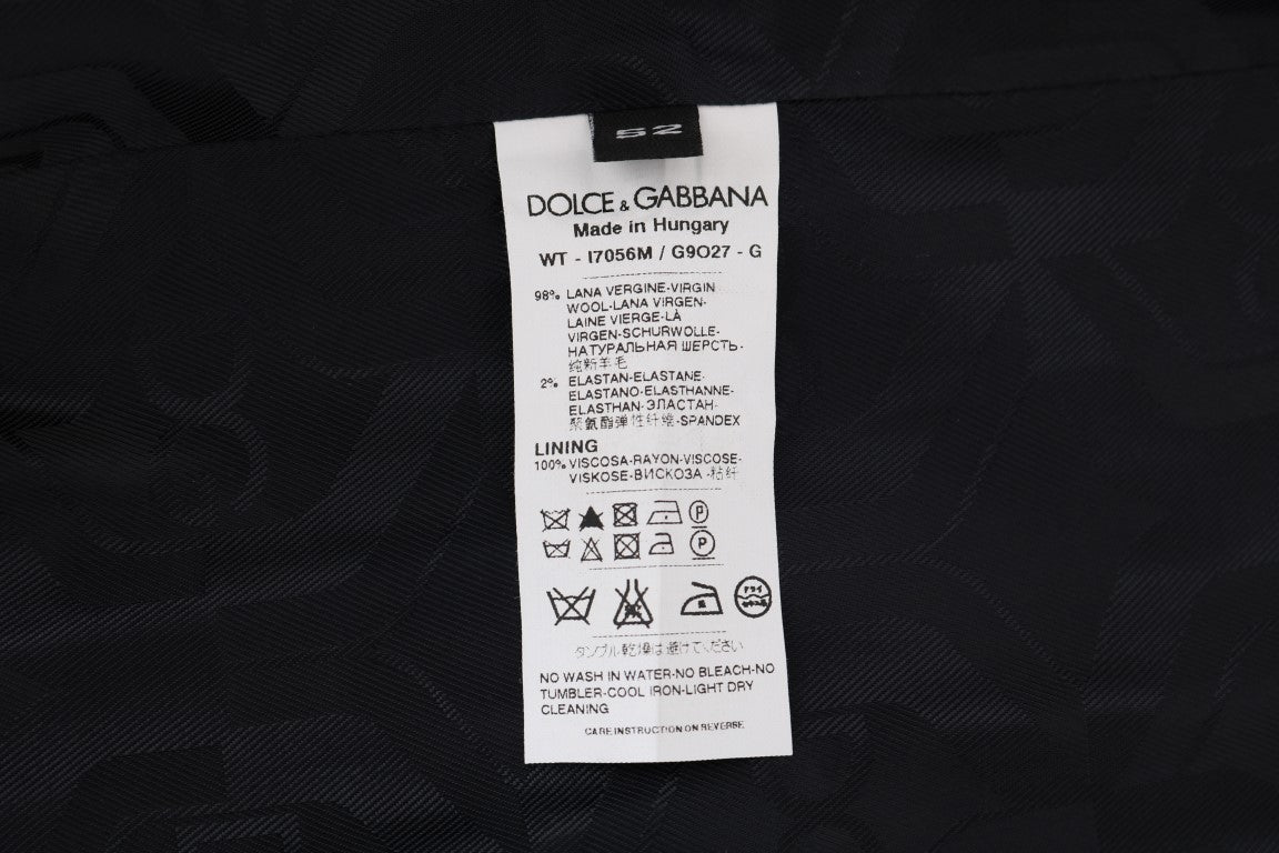 Dolce &amp; Gabbana Elegancka szara kamizelka w paski z mieszanki wełny