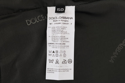 Dolce &amp; Gabbana Elegancka szara kamizelka w paski jednorzędowa