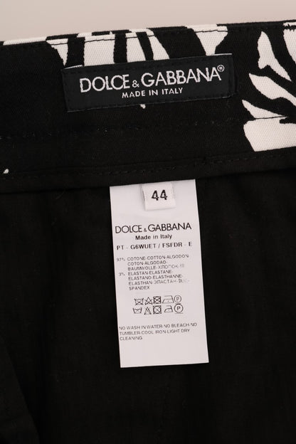 Spodnie Dolce &amp; Gabbana Slim Fit z nadrukiem w liście i kostce